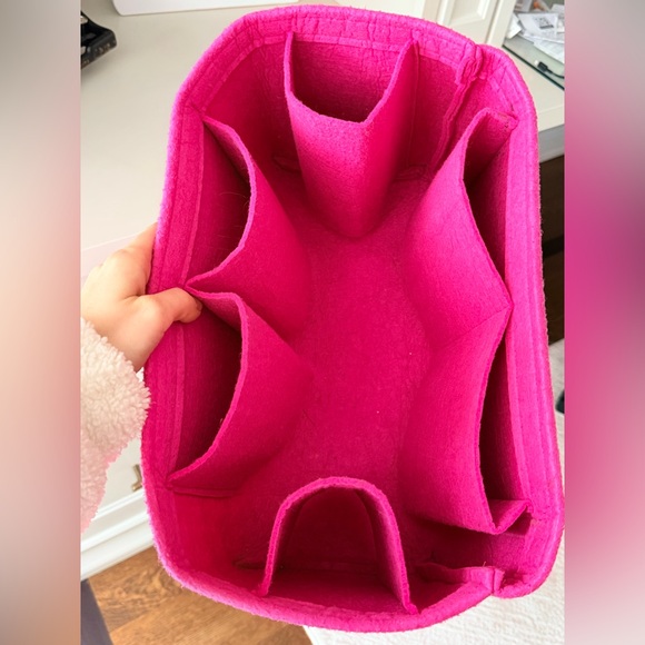 OWL BAG ORGANIZER Purse Bag Felt Organizer Insert Pink Large Size - Picture 2 of 10